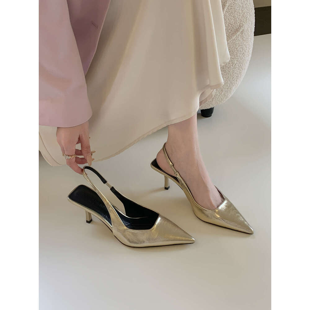 High Heel Wealthy Heiress With Design Sense Full Of Pointed High Heeled Sandals Women S Empty Back Half Toe Single Shoes