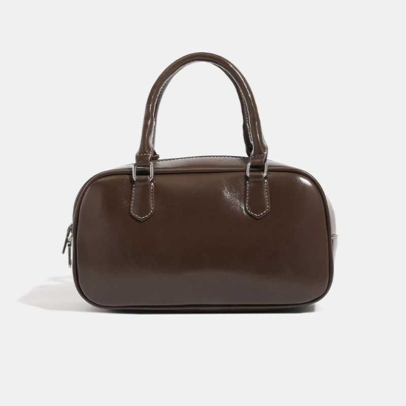 Bowling womens small bag luxury designer handbag and wallet 2025 new retro PU leather shoulder horizontal body Y250319