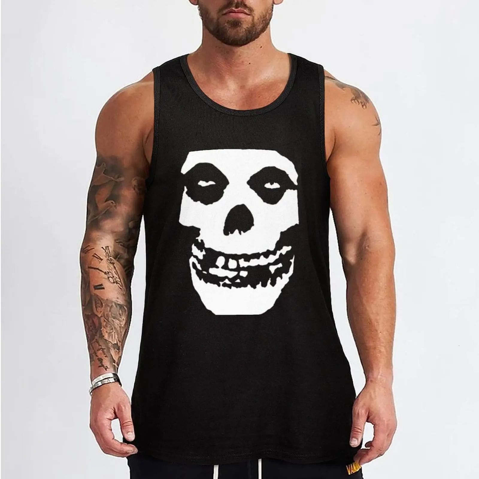 Misfits Crimson Ghost Skull Classic Tank Top Mens clothes style T-shirt for fitness 250320