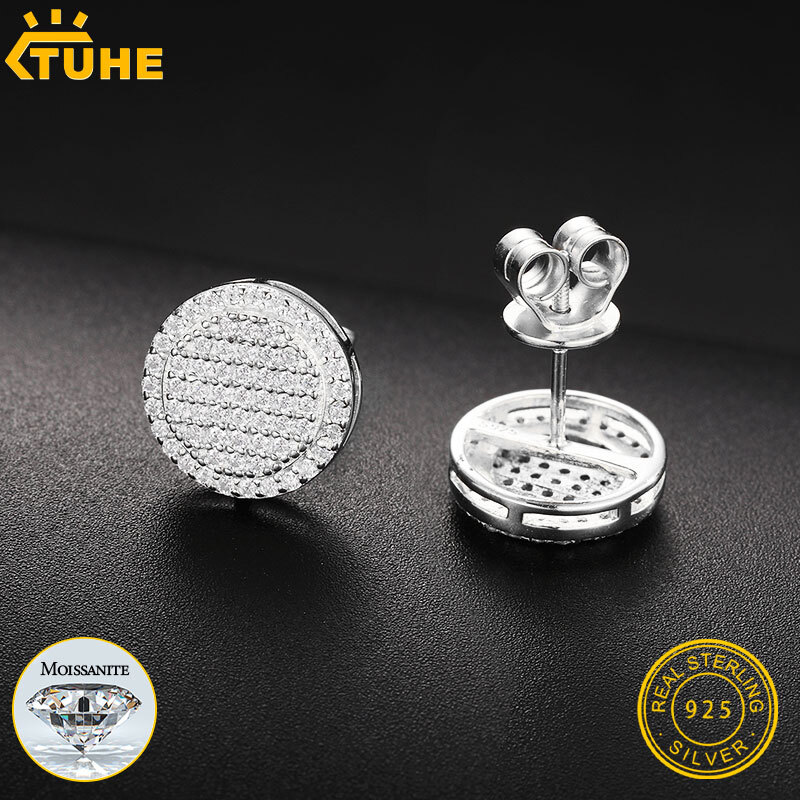 TUHE Unisex Fine Jewelry VVS1 Moissanite Earrings For Women silver 925 Stud Earrings Jewelry Gifts