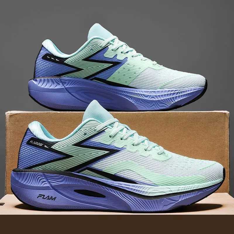 Fl Palm Carbon Board Running Shoes Marathon Running Shoes Professional PB Breathable Running Shoes Shock Absorbent Sports Shoes Y250320