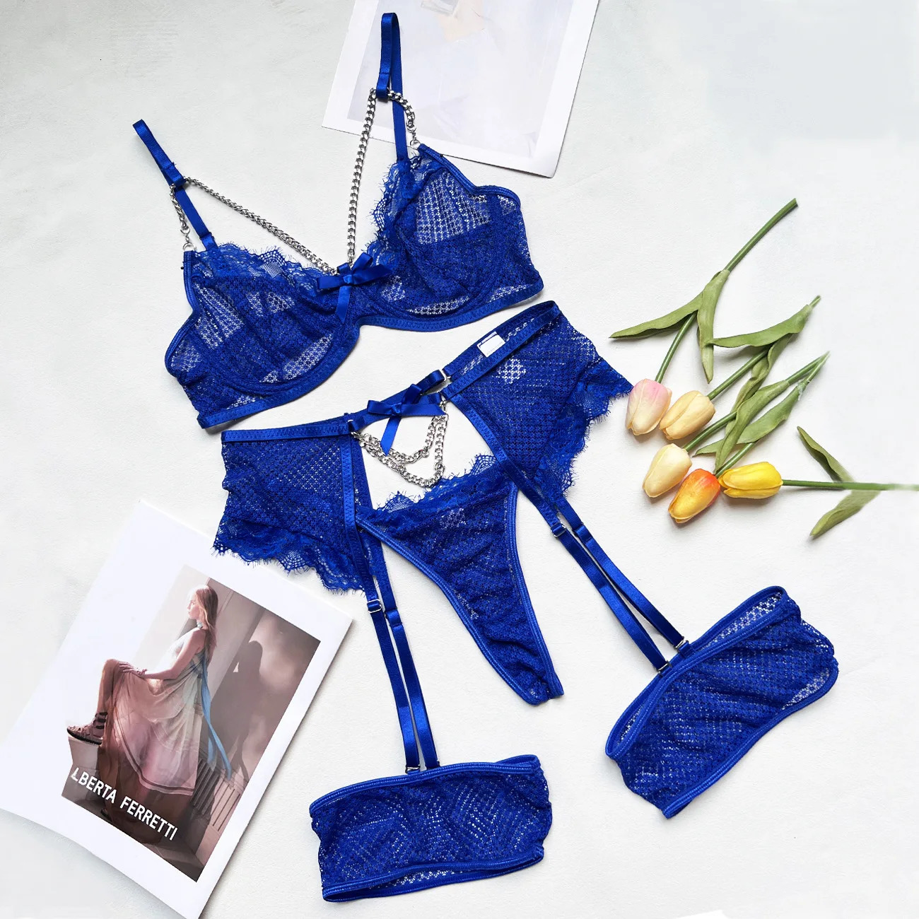 Lingerie Underwear Bras Sets Lace Garter Lingerie Women Intimates Underwire Bra And Panty Thongs Ladies Underwear Set 250320
