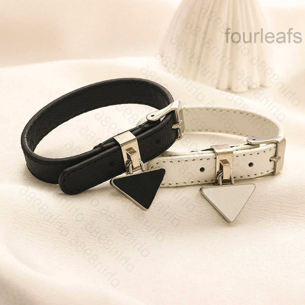 Designer Leather Bracelet Bangle Charm Wrist strap Women Men Luxury Bracelets Letter Jewelry Wristband Cuff Triangle Pendant