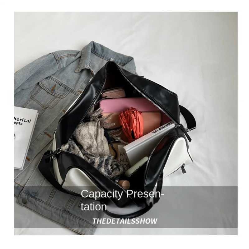 New Womens Travel Bag Multifunctional Simple and Versatile Shoulder Crossbody Hand Carry Fitness Bag PU Leather Storage Bag Y250319