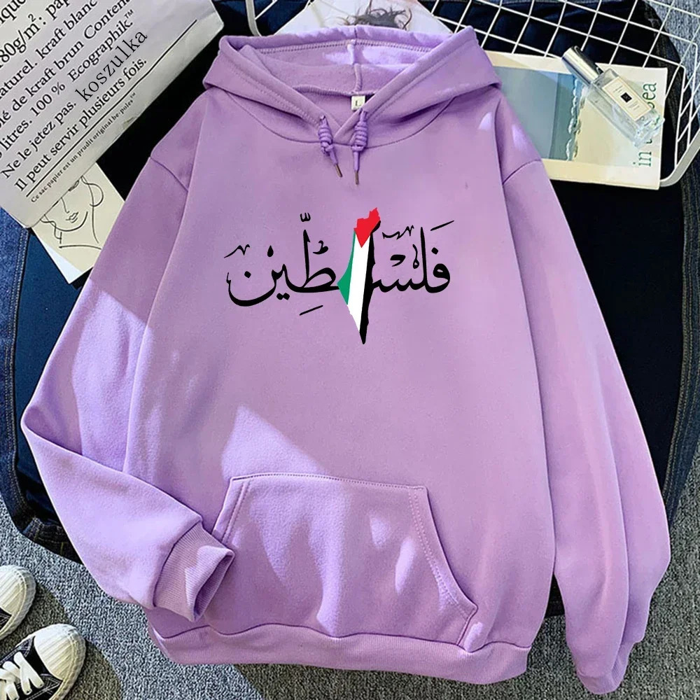 Palestine Hoodie Fashion Women Harajuku Aesthetic Graphic Hoodies Unisex Autumn Winter Vintage Casual Pullover Sweatshirts Bluzy 250320