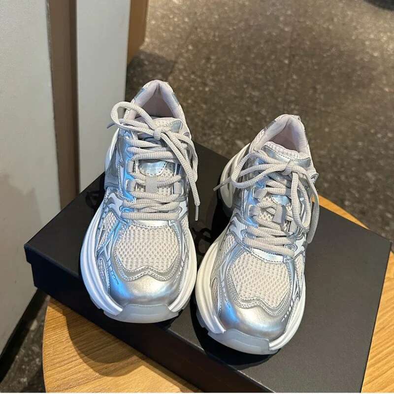 Casual Platform Round Toe Lace-Up Tennis Women Vulcanized Shoes Women's Sneakers
