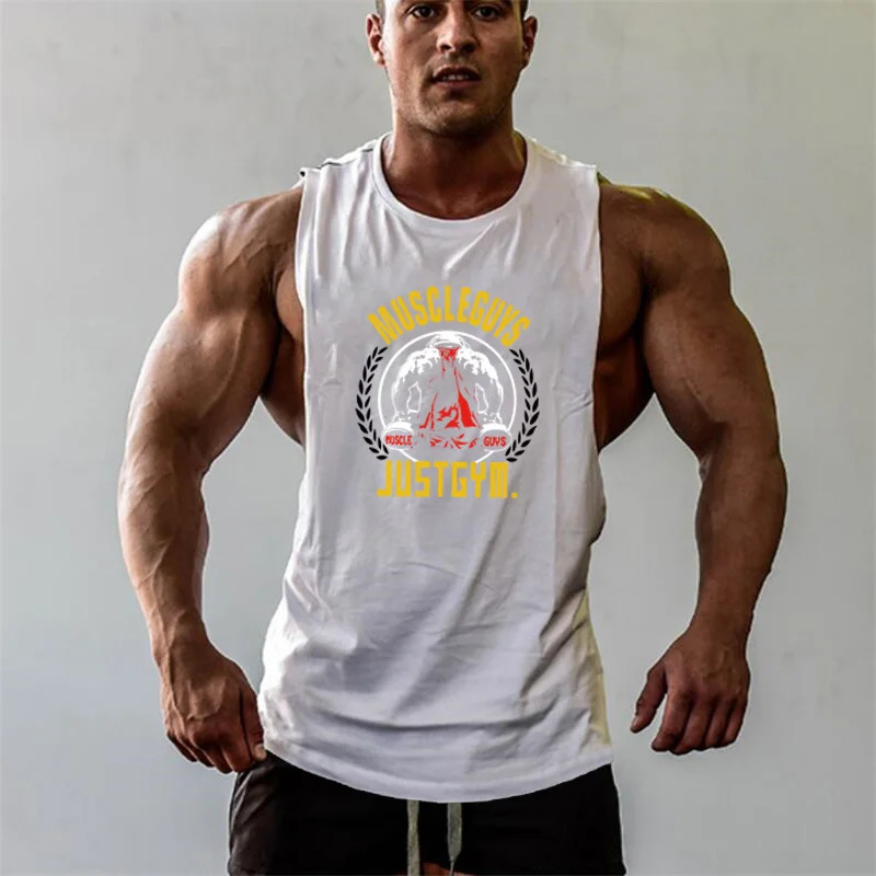 Muscleguys Fitness Drop Armhole Tank Top Men Gym Clothing Canotte Bodybuilding Tanktop Sleeveless Shirt Workout Vest 250320
