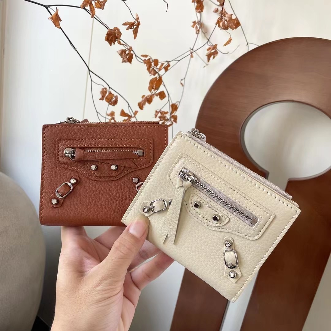 2025S Trend Designer Pure Leather Ins Premium Top Layer Cowhide Coin Purse Exquisite Goat Pattern Short Clip Wallet