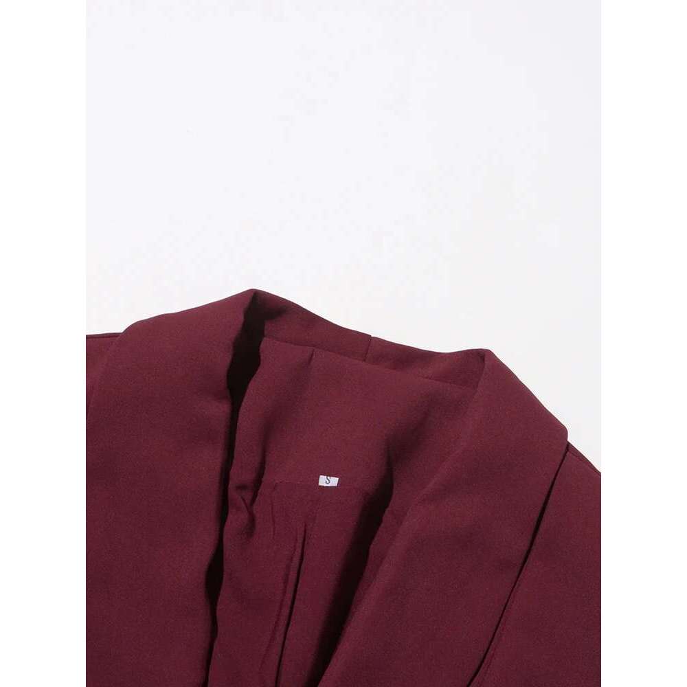 Solid Bury Two Piece For Women Lapel Long Sleeve Spliced Appliques Coats High Waist A E Skirt Set Female