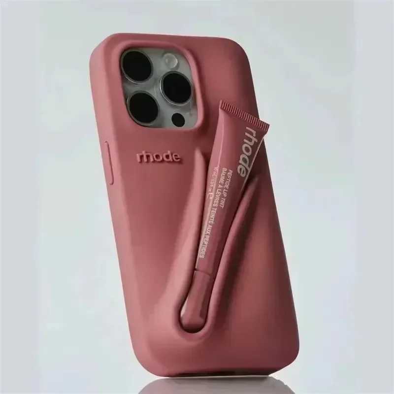 Autumn Edition New Rhode DIY lipstick Holder Soft Silicone Case 16 15 14 12 11 Pro Max Plus Phone Holder CoverXJ250321