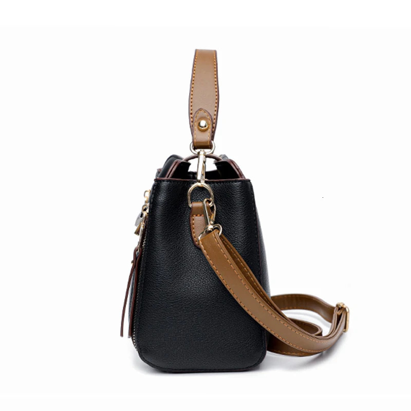 Small Bucket Shoulder Bags For Women er PU Leather Messenger Crossbody Bags Ladies Casual Solid Color Purse Handbag 250314