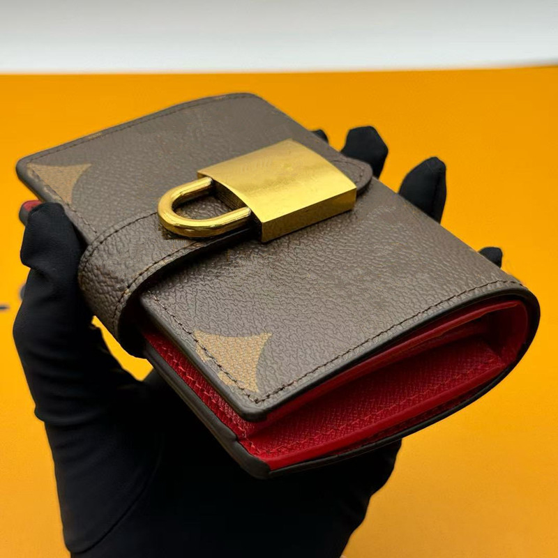 Designer Wallet Luxury Womens Wallet with Lock Designers Purse Cardholder Coin Purses Woman Clutch Bag Fashion Wallets Hot Soft Cow Leather Short Wallet M12408