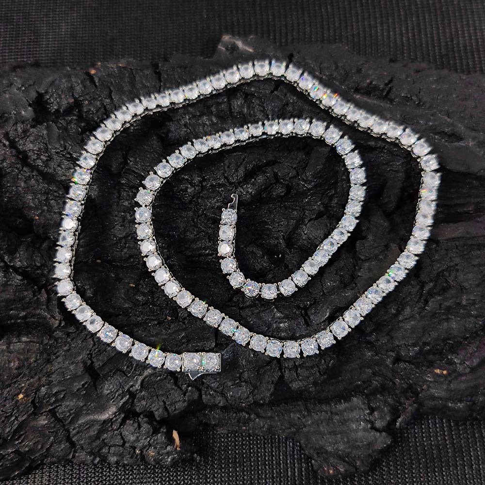 Iced Out 3A CZ Tennis Chain for Women Men Exquisite Fashion 3mm 4mm 5mm Necklace Hip Hop Jewelry
