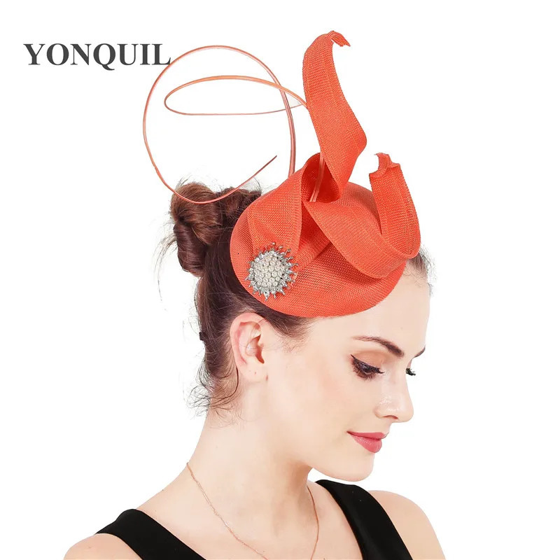 Womens Spring Blue Charming Cocktail Hat Hair Mesh Head Sinamay Millinery Womens Elegant Accessories 250320