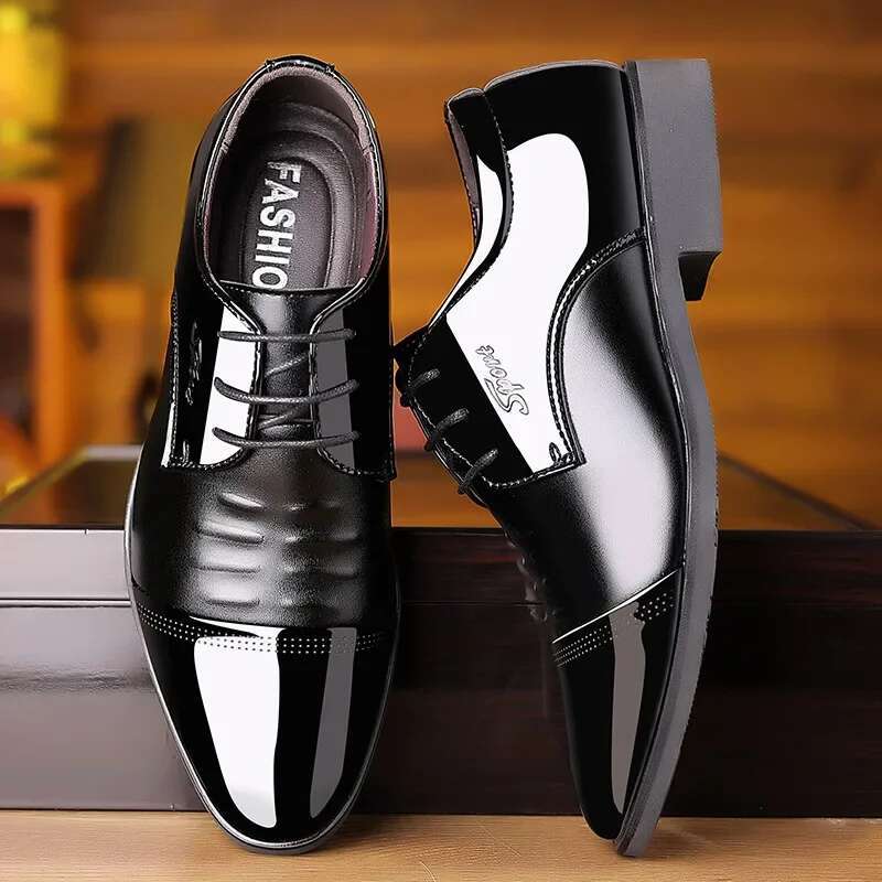 Dress Patent Leather Oxford Shoes Male Formal Big Size 38-48 Handsome Men Pointed Toe For Wedding