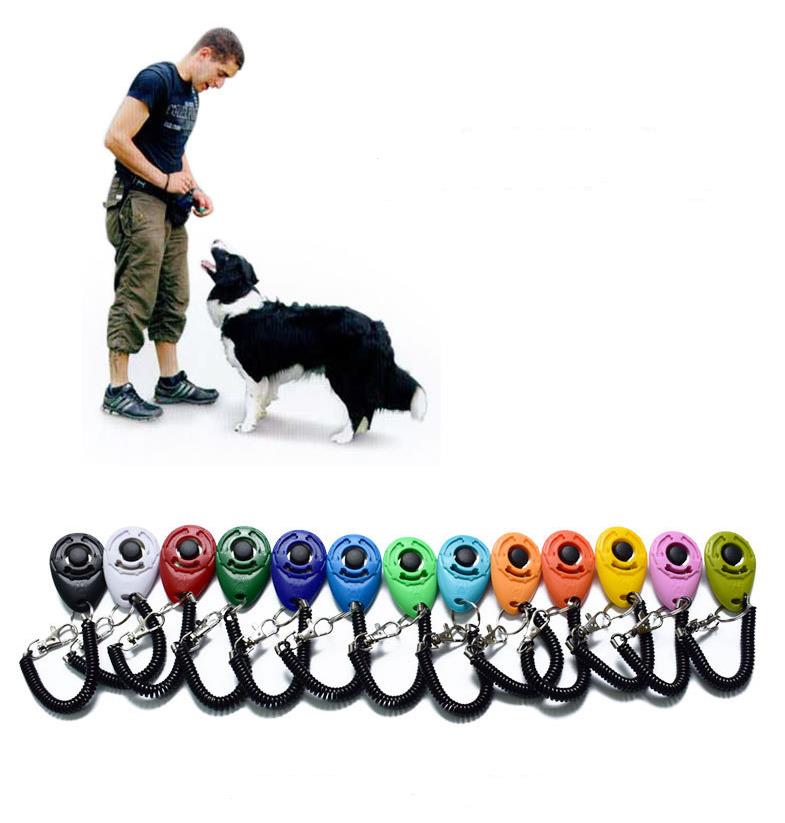 Pet Bark Clicker Deterrents Trainer Pet Dog Puppy Training Adjustable Sound Wrist Key Chain Universal Dog Training Clicker ni387