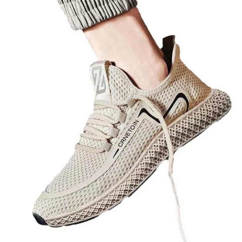 New trendy sports shoes with soft soles breathable casual leather shoes versatile running shoes mens single shoes Y250320