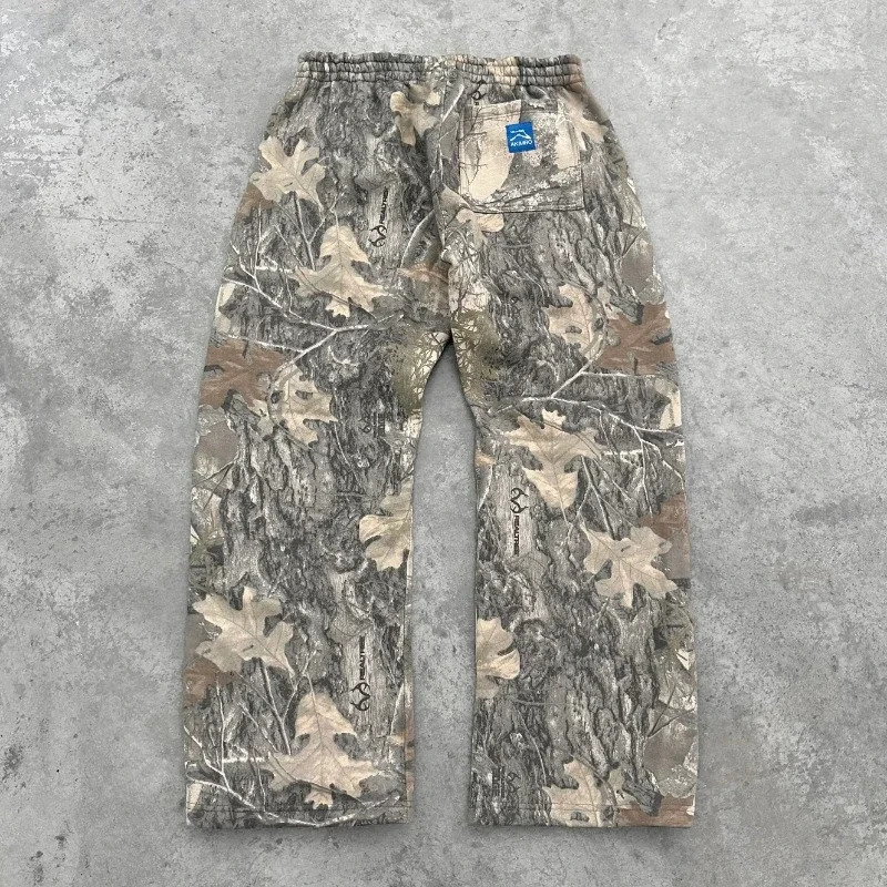 Y2K men pants Harajuku Camouflage Pattern Baggy Casual Sweatpants vintage Hip hop Men Women Fashion Streetwear wide leg trousers 250320