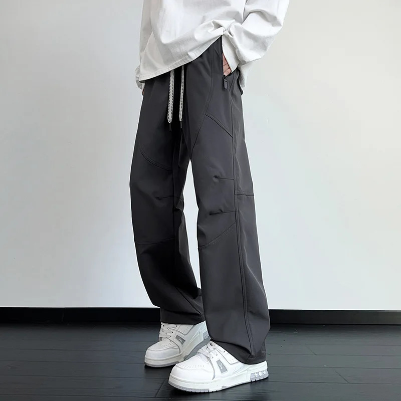 Fashion Straight Loose Casual Pants Mens Outdoor Fitness Jogging Sweatpants Man Baggy Cargo Trousers 250320