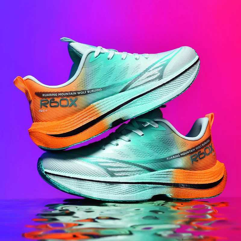 Running shoes mens mesh breathable lace close fitting marathon sports casual tennis shoes large-sized fashionable sports shoes Y250320