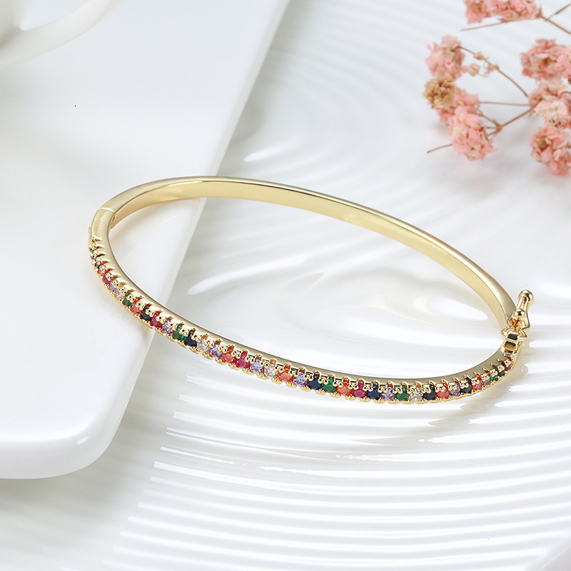 Popular simple full diamond bracelet womens fashion colorful Zircon Bracelet bracelet Jewelry