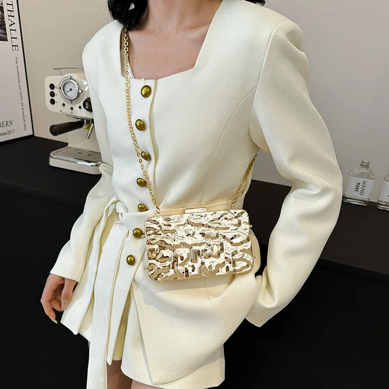 MOODS y gold evening bag womens wedding dinner party chain shoulder cross body ner wallet and handbag 250326