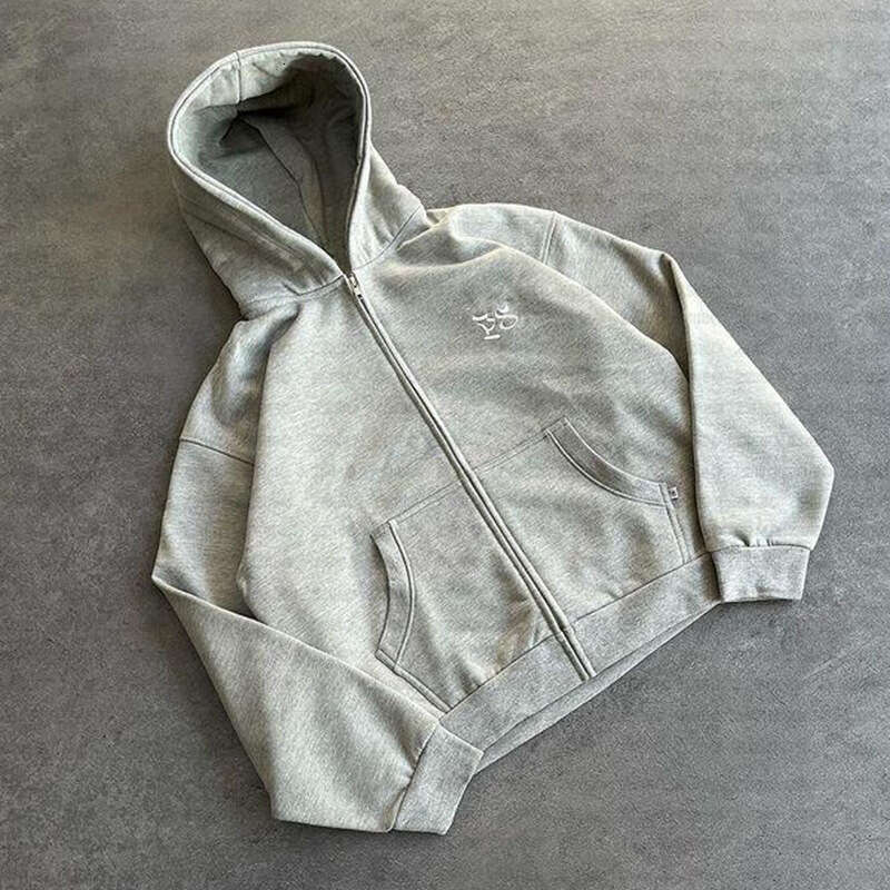 American casual sports suit, loose hooded cardigan, hoodie, ankle tied pants, two-piece set for men and women