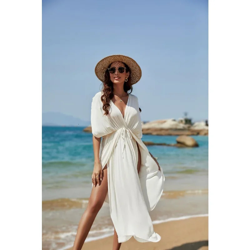 Sexy Woman Beach Cover Up Swimsuit Woman Dress Trend Bikini Cover-ups Swimwear Beach Outfits Womans Bathing Suit Vestidos 250320
