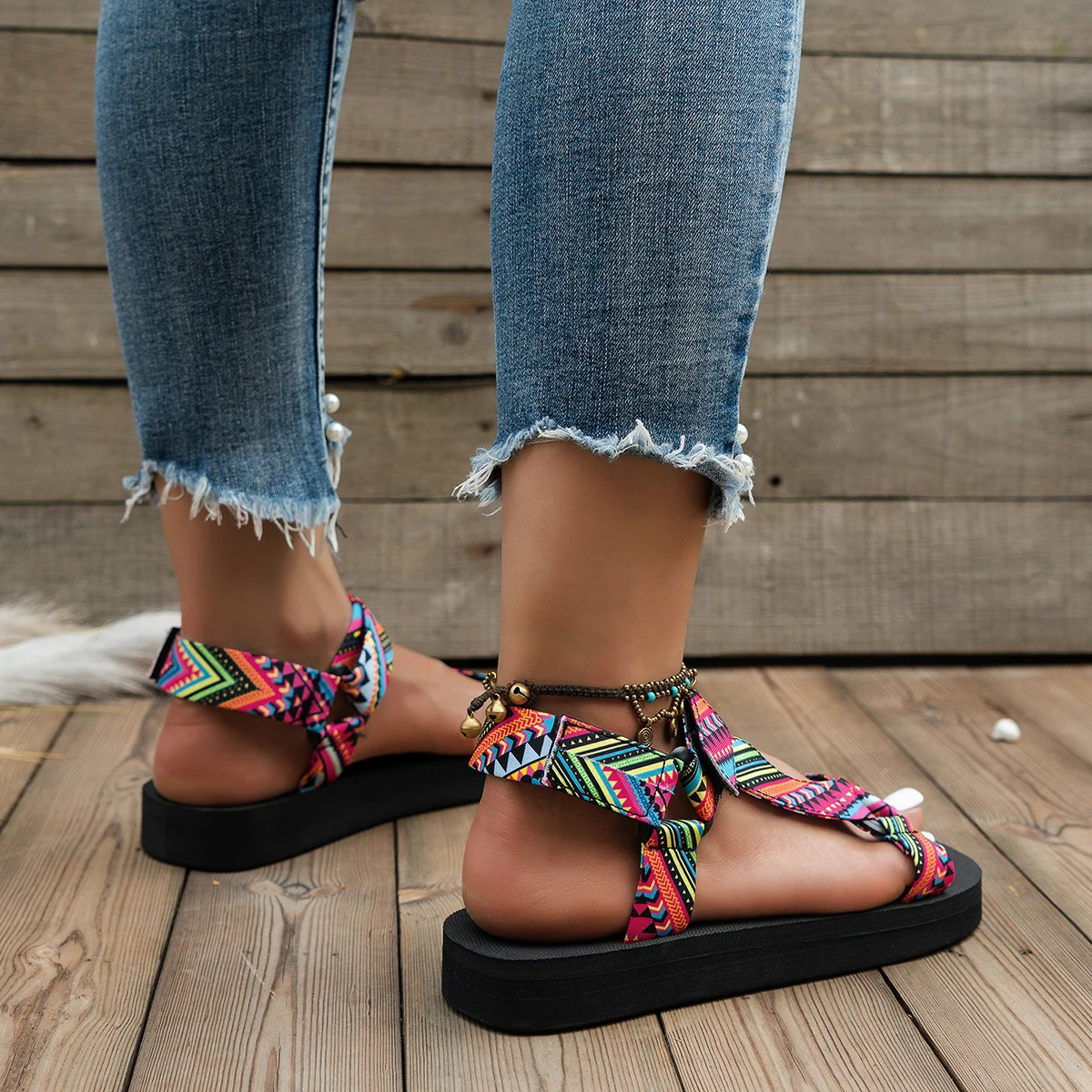Summer Flat Shoes Womens Hemp Rope Set Foot Beach Sandals Outdoor Full Match Casual Slippers Large Size 250321BJ - view 6