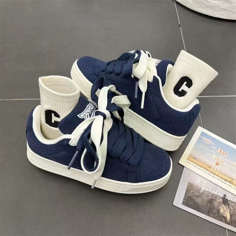 2025 New High Beauty Thick Bottom Blue Bread Male and Female Student Designer Fashion Multi functional Casual Skateboarding Shoes