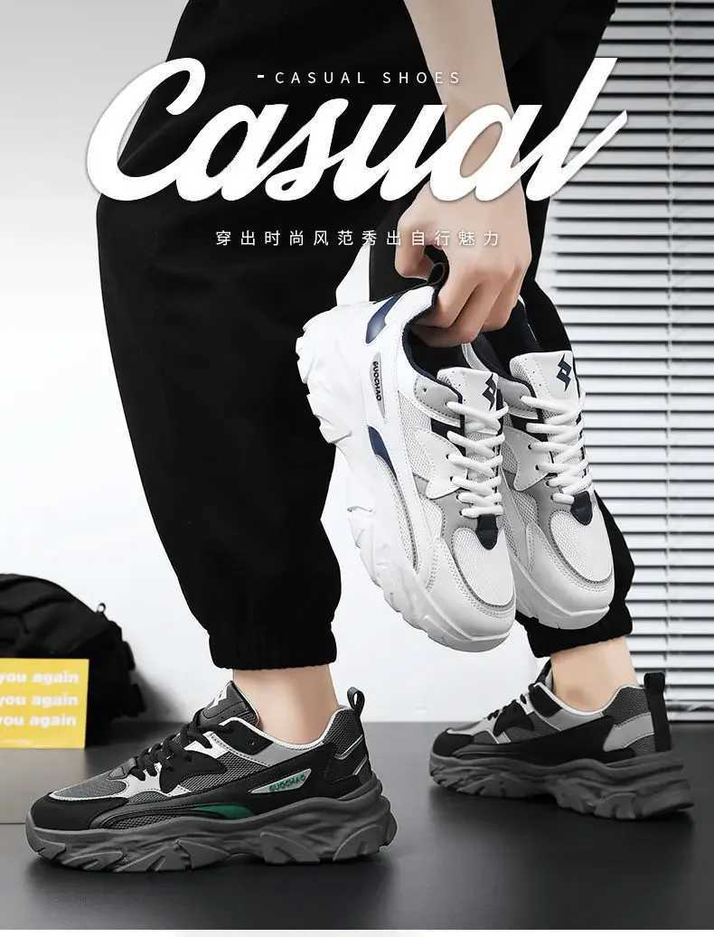 Mens shoes summer breathable thick sole running dad trendy shoes youth casual versatile sports shoes 2025 new shoes Y250320