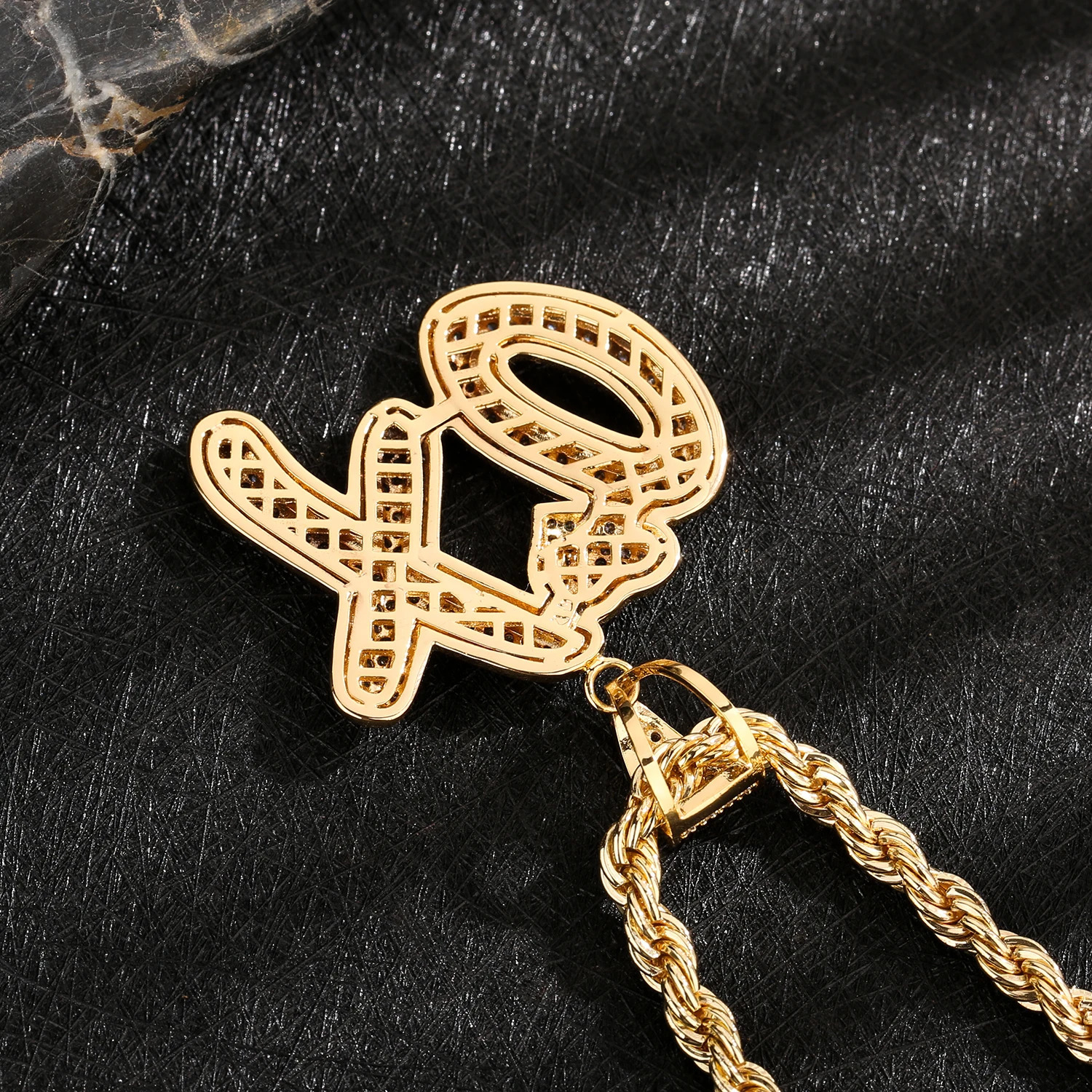 Fashion Trend Rap Letter XO Love Pendant Necklace mens Fashion Hip-hop Party Zircon Cuban Chain Jewelry Gift 250313