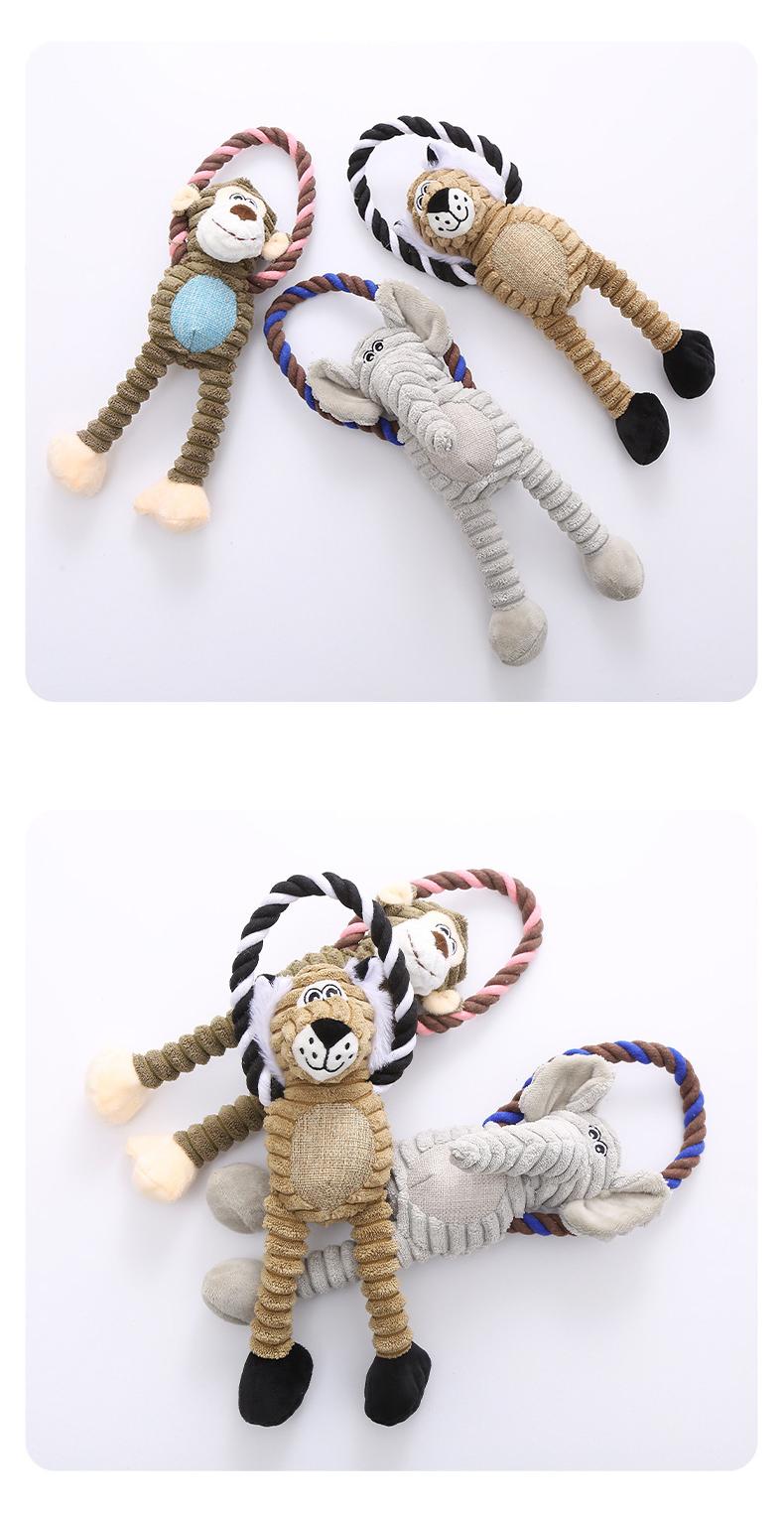 Pet toys with sound, plush toys, cute monkeys, elephants, bite resistant teeth, accompany pets to play, attract their attention, dog toys, pet supplie