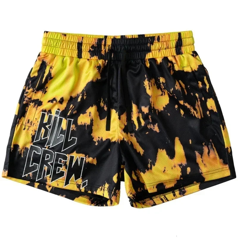 2025 sports shorts mens quarter knee and above pants summer fitness running breathable fast drying basketball 250320