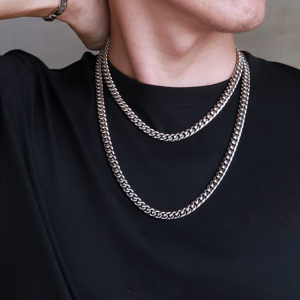 Hip Hop Cuban Curb Link Mens Miami Stainless Steel 18k Gold Plated Chain Necklace Jewelry Gift For Him 6/8/10/12MM