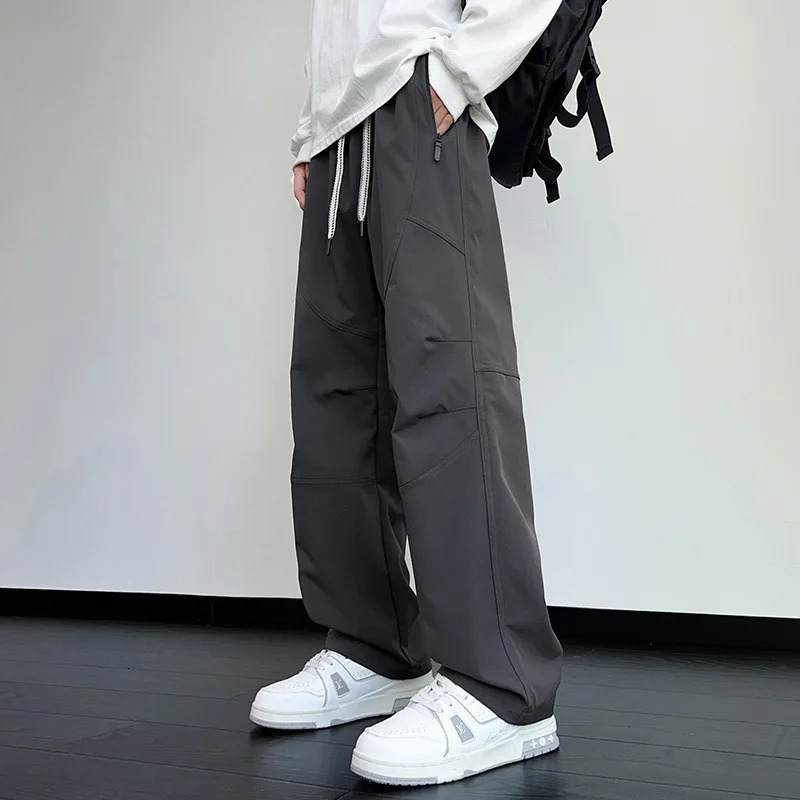 Fashion Straight Loose Casual Pants Mens Outdoor Fitness Jogging Sweatpants Man Baggy Cargo Trousers 250320