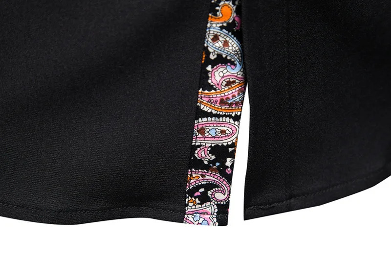 Paisley print mens long sleeved mens shirt for spring and autumn social wedding party clothing top 250320