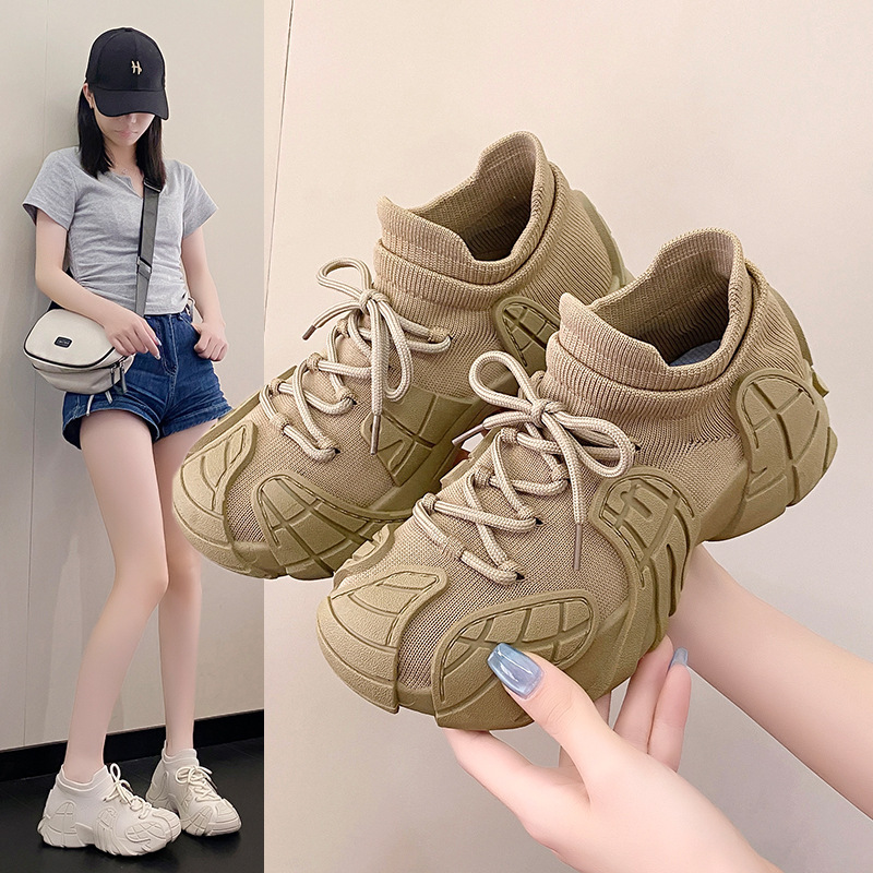 Sock 2025 New Casual Thick soled Women's Summer Breathable Octopus Flying Weaving Sports Shoes Large Size