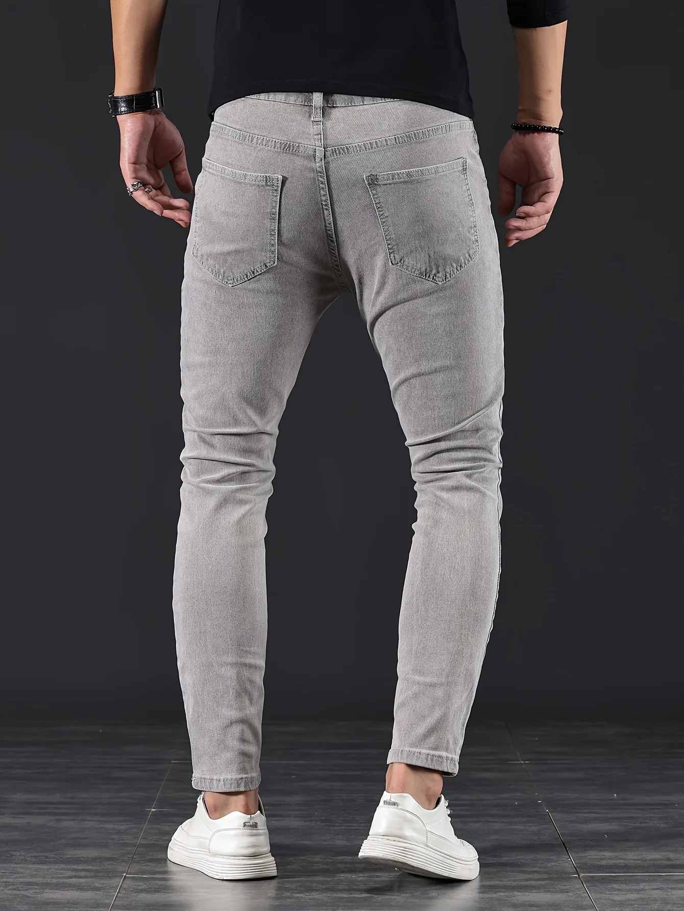 High quality mens elastic tight jeans designed by designers scratch denim pencil pants 250312