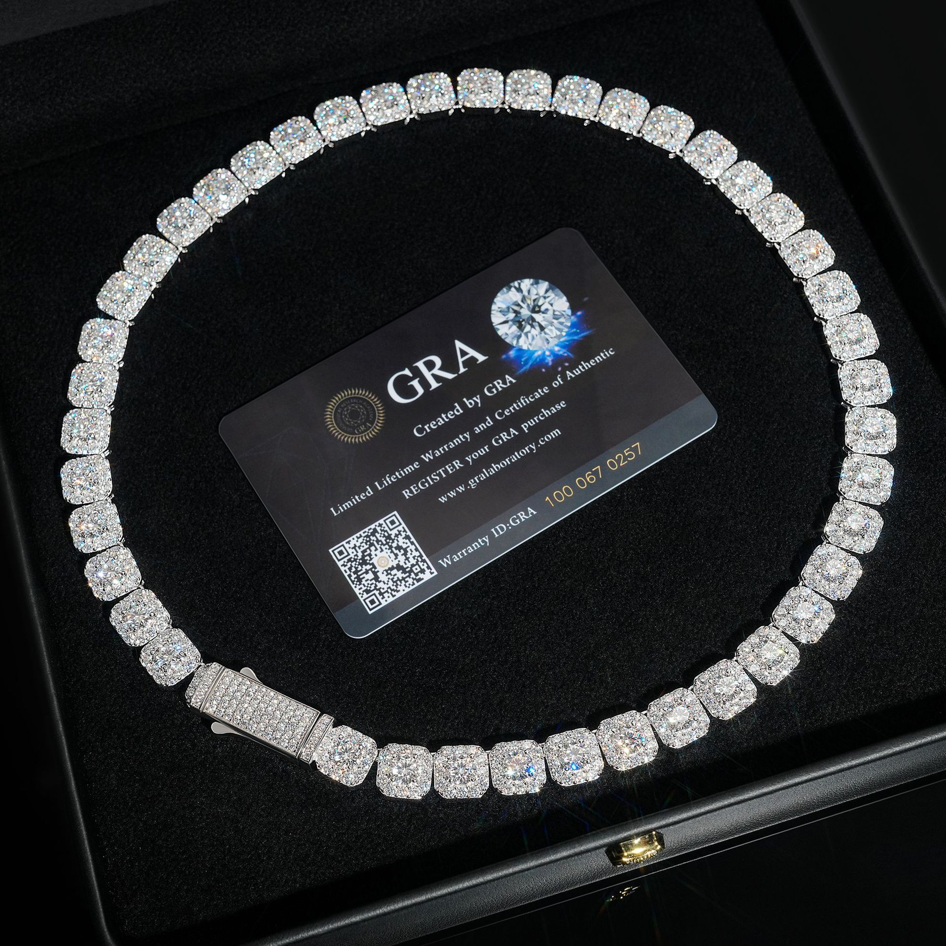 Cuban Chain 10mm Wide Full Mosantine S925 Silver Diamond Cuban Chain Tidal Brand Accessories