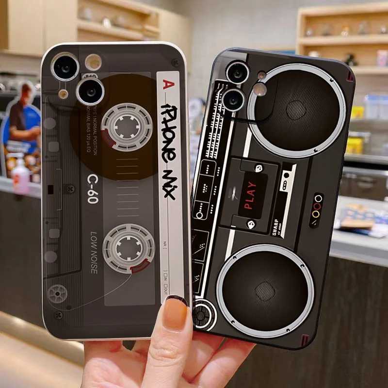 Retro Radio Graphic Phone Case for iPhone 11 12 13 14 16 Pro Max Plus Mini XR X XS Max 8 7 Plus SE 2022 Shock resistant Soft Cover Z250321