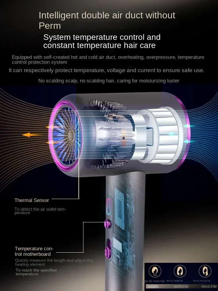 Turbo Ionic Hair Dryer For Home Salon With High-Power And Quick Drying Cold Hot Airw Technology A