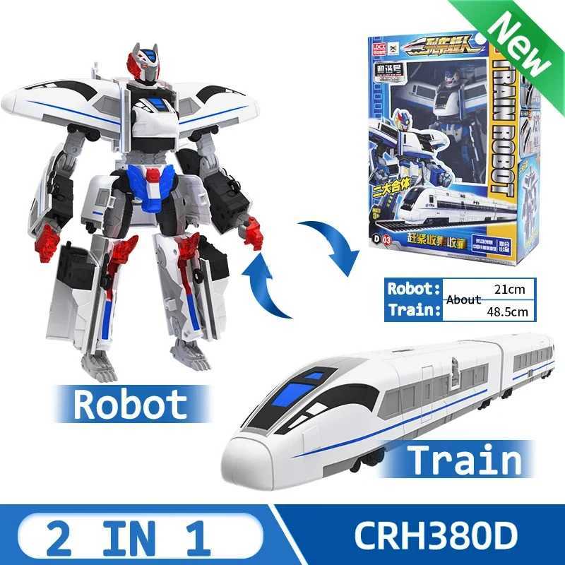 2-in-1 high-speed railway super train renovation robot Shinkansen renovation train action diagram childrens CRH toyT250320