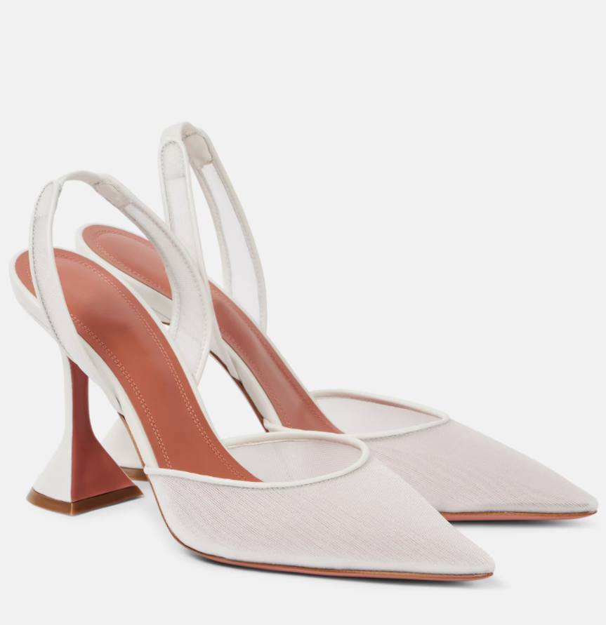 Nouvelle Lady Brides Pumps Femme Designer Sandales Chaussures Verre à talons Holli 70 mm Pumps de fronde en cuir