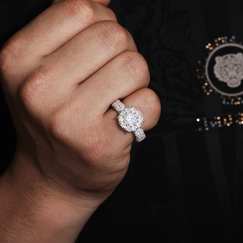 Round Cut Moissanite Diamond Ring for Women Men 18K Gold Plated 100% Silver 925 Certified Band Wedding Style Ring Jewelry Gifts