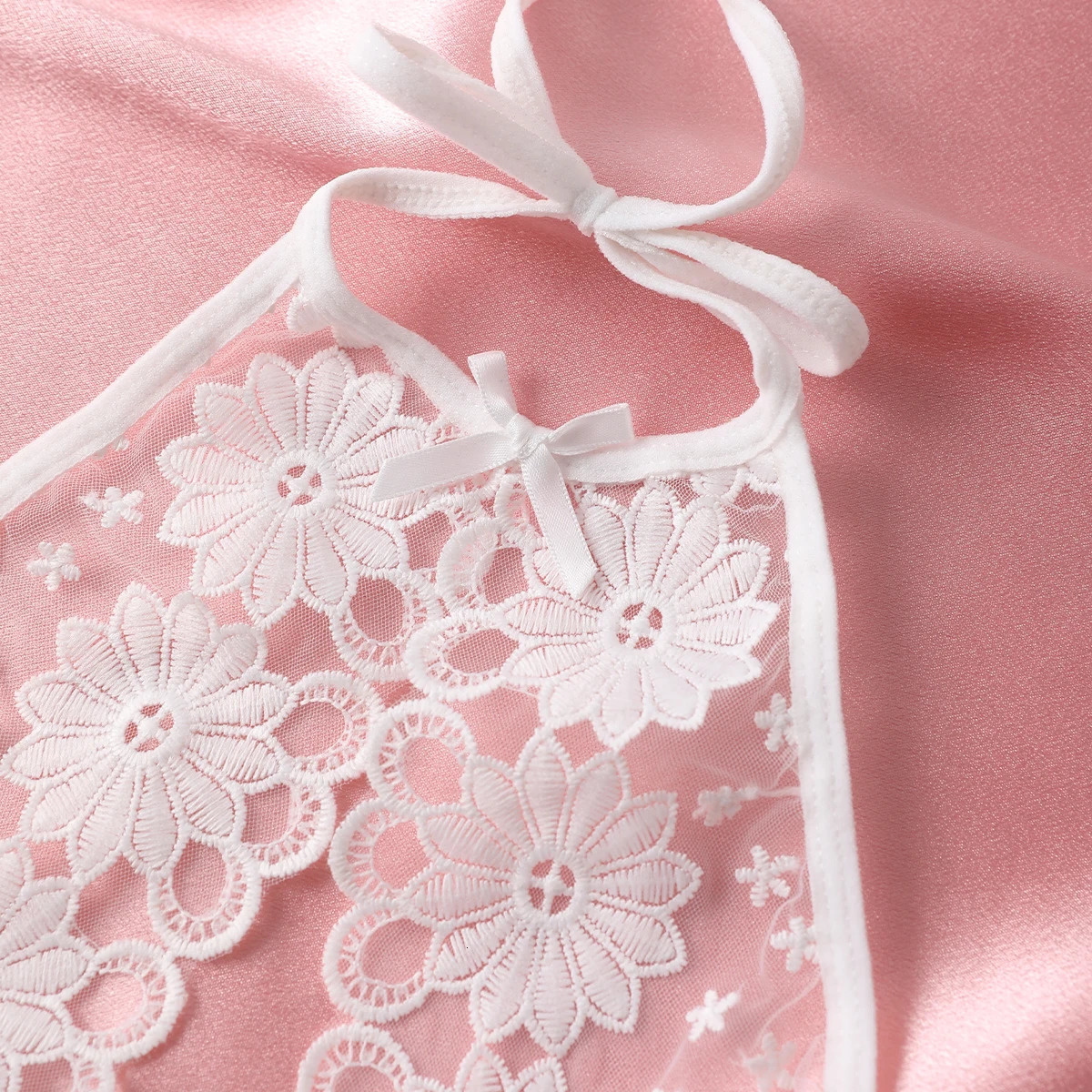 Womens Fancy Sexy Lingerie White Open Bra Teddy Hollow Out Halter Backless Bodysuit Floral Embroidery Crotchless Underwear 250320