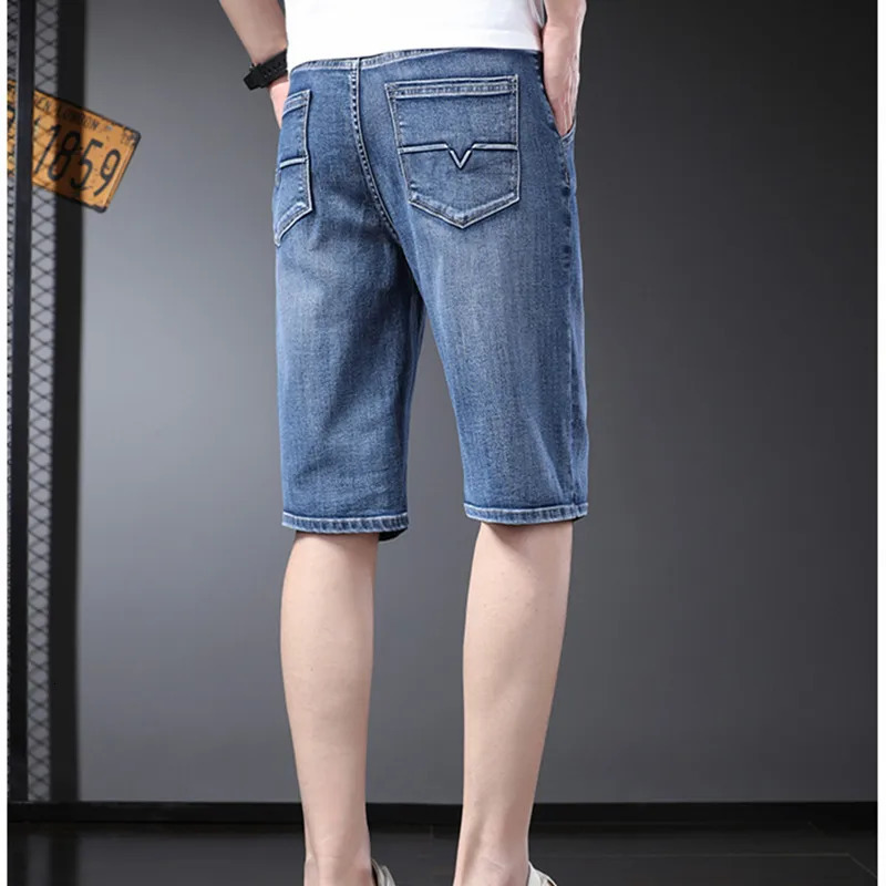 Five piece pants jeans mens shorts trendy and fashionable straight leg summer breathable Instagram loose 250312
