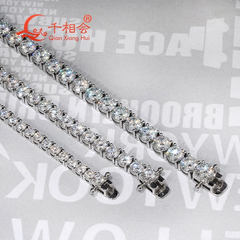 3mm 4mm 5mm 6.5mm Luxury Tennis Bracelet S925 Sterling Silver D vvs white Moissanite jewelry Men Women gift GRA gift party