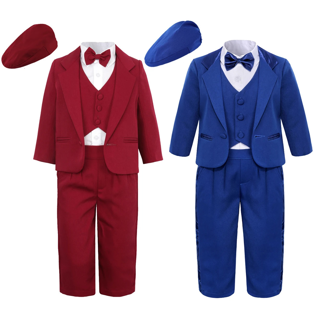 Baby Boys Formal Clothing Sets Christening Suit Infant Wedding Birthday Tuxedo No Tail Party Outfits Boy Church 5 Pcs Set 250320