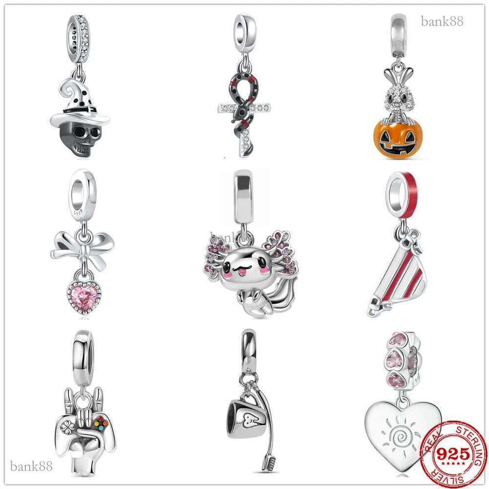 925 Silver Charm Beads Dangle Toothbrush Mexican Axolotl Bead Fit Charms Bracelet DIY Jewelry Accessories